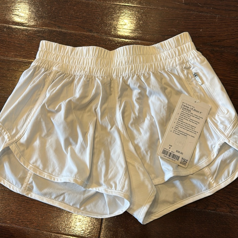 Brand new with tags LULU LEMON tracker LR short 4” size 8